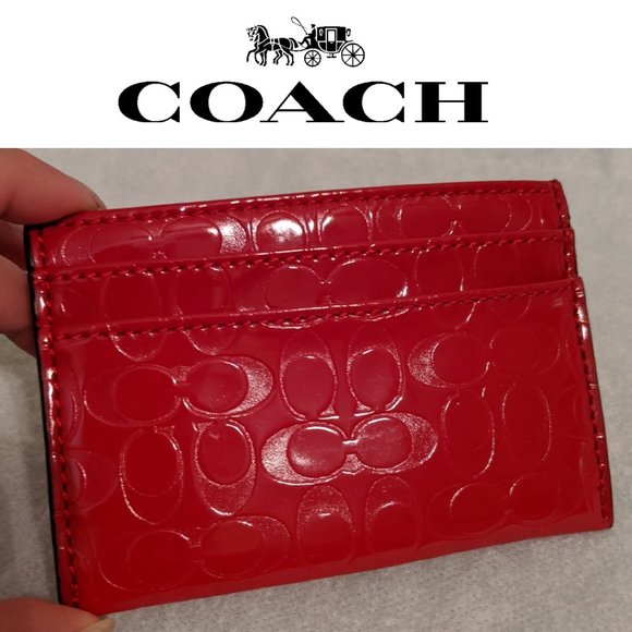 Coach Accessories - ***SOLD***COACH Red Patent Leather Card Holder